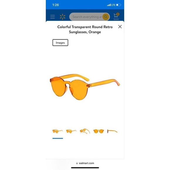Colorful Transparent Retro Sunglasses, Orange - Picture 1 of 4
